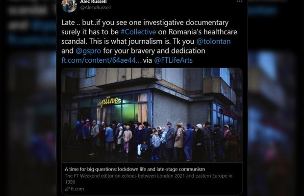 Editorul Financial Times Weekend elogiază Gazeta Sporturilor: „Mulțumesc GSP pentru curajul și dedicarea voastră. Asta înseamnă jurnalism”