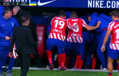 Fază unică în Atletico Madrid - Getafe » VAR-ul a validat golul unui jucător aflat pe banca de rezerve