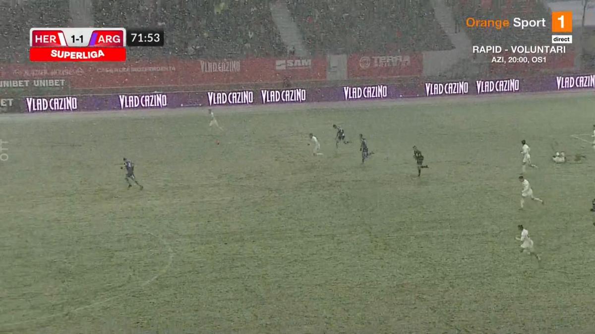 Hermannstadt - FC Argeș 1-1 » Remiză pe „derdelușul” de la Sibiu, într-o partidă jucată pe două anotimpuri