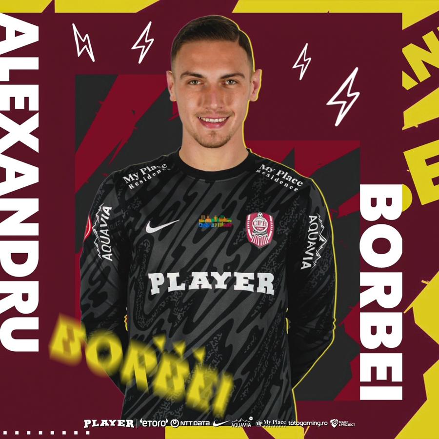 Alexandru Borbei, noul portar al lui CFR Cluj, foto: Facebook @Fotbal Club CFR 1907 Cluj CFR Cluj a anunțat transferul fotbalistului din Serie A