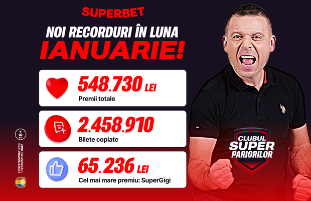 Record în Clubul SuperPariorilor by Superbet: premii de 548.000 de lei și 2.5 milioane de bilete copiate! Cum poți intra în joc?