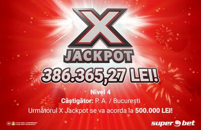 X Jackpot a erupt pentru a patra oară, acum la 386.365,27 lei! Mâna bună a fost jucată într-o agenție Superbet din București