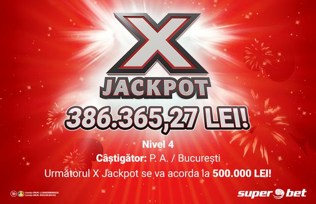 X Jackpot a erupt pentru a patra oară, acum la 386.365,27 lei! Mâna bună a fost jucată într-o agenție Superbet din București