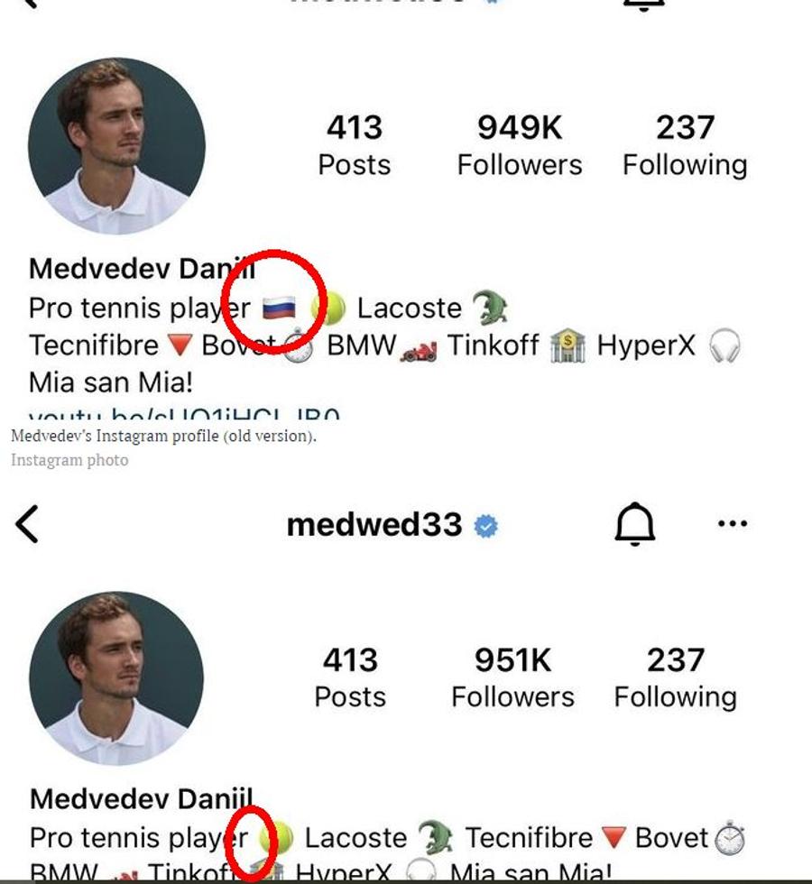 Daniil Medvedev a îndepărat steagul Rusiei de pe Instagram Rușii se dezic de liderul mondial » Gestul prin care Daniil Medvedev a provocat furie în țara natală: „Să i se retragă cetățenia”