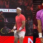 Rafael Nadal și Carlos Alcaraz, în Netflix Slam / Captură Twitter