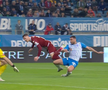 primul penalty pe care Rapid ar fi trebuit să-l primească la Craiova, foto: captură de ecran Orange Sport