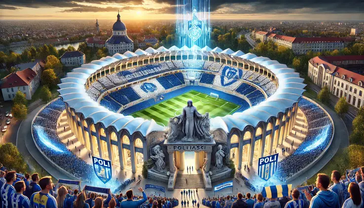 Stadionul celor de la Poli Iași, generat de AI