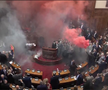 Haos în parlamentul Serbiei