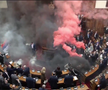 Haos în parlamentul Serbiei
