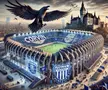 Stadionul celor de la Corvinul, generat de AI