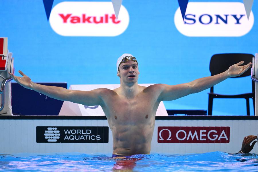 Leon Marchand la finalul uei curse FOTO Guliver/GettyImages Léon Marchand despre faimă: „Am preferat să mă izolez pentru a controla mai bine situația”