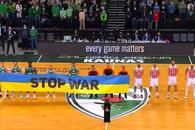 Iureș la un meci din Euroligă! Acuzați că au refuzat să protesteze împotriva războiului, baschetbaliștii Stelei Roșii Belgrad se apără: „Așa ni s-a transmis”