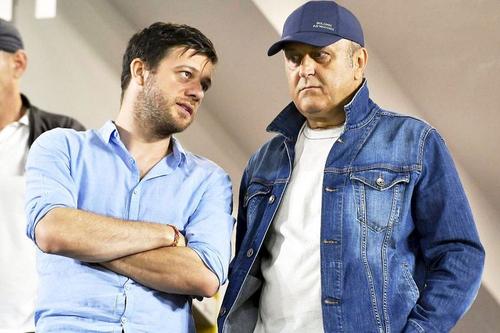 Victor Angelescu (în stânga) și Dan Șucu, acționarii de la Rapid