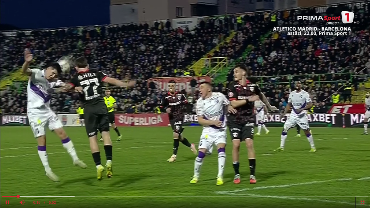 Penalty-ul primit de Argeș cu Dinamo, 4 aprilie 2026