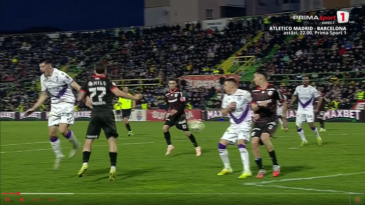 Penalty-ul primit de Argeș cu Dinamo, 4 aprilie 2026
