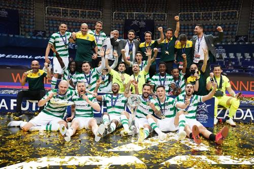 Sporting a cucerit Liga Campionilor la futsal // foto: Twitter @ Sporting_CP