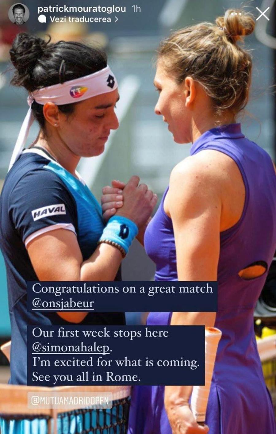 Patrick Mouratoglou, mesaj public pentru Simona Halep, după eliminarea de la Madrid: „Sunt entuziasmat pentru ce urmează”
