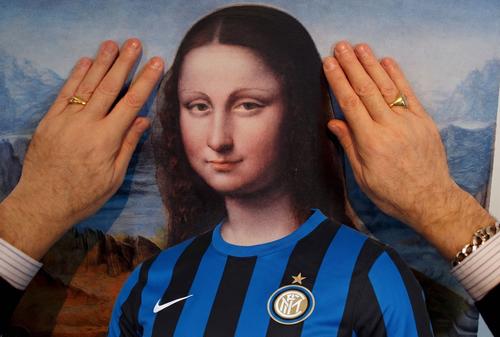 Gioconda în tricoul lui Inter Milano, imagine generată cu ajutorul AI
