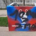 Mesaj vandalizat de dinamoviști în Ghencea: „10 mai > 7 mai” // FOTO: Facebook