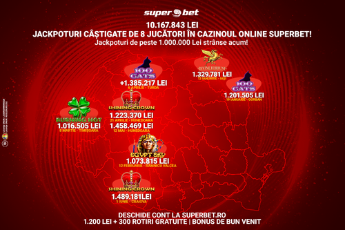 O GĂLĂGIE DE JACKPOTURI LA SUPERBET.RO!  PESTE 10 MILIOANE DE LEI PLĂTITE!