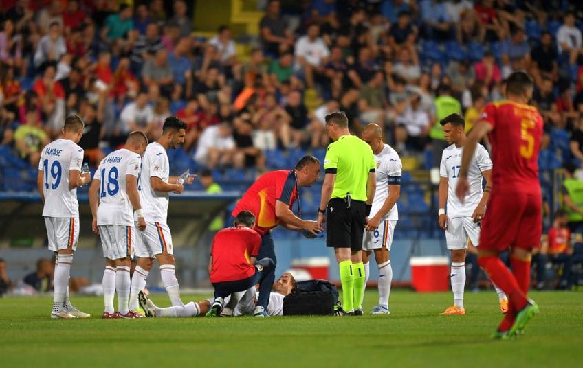 Muntenegru - România » Iulian Cristea (27 de ani) s-a accidentat și a ieșit de pe teren după numai 10 minute.