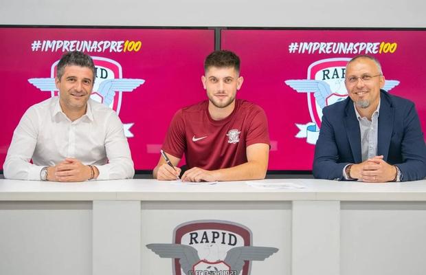 Fundașul transferat de Rapid a vorbit despre echipa pe care o simpatiza: „De mic mă întreabă tata: «Tu cu cine ții?»”