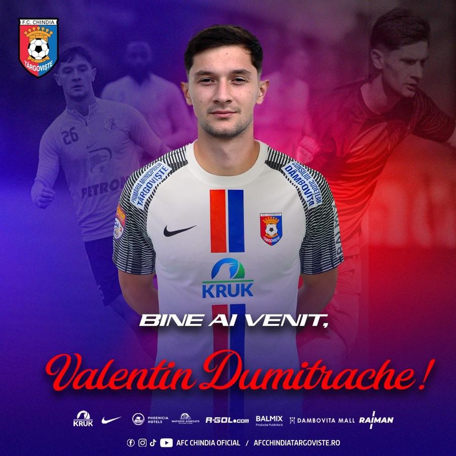 Valentin Dumitrache a fost prezentat la Chindia Târgoviște // foto: Facebook Mutare surprinzătoare » Chindia l-a transferat pe atacantul legitimat la Dinamo