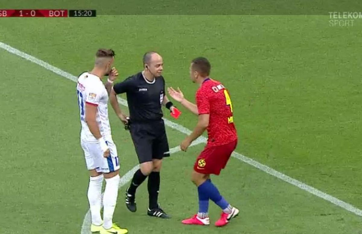 FCSB - BOTOȘANI.  Iulian Cristea, eliminat în debutul partidei!