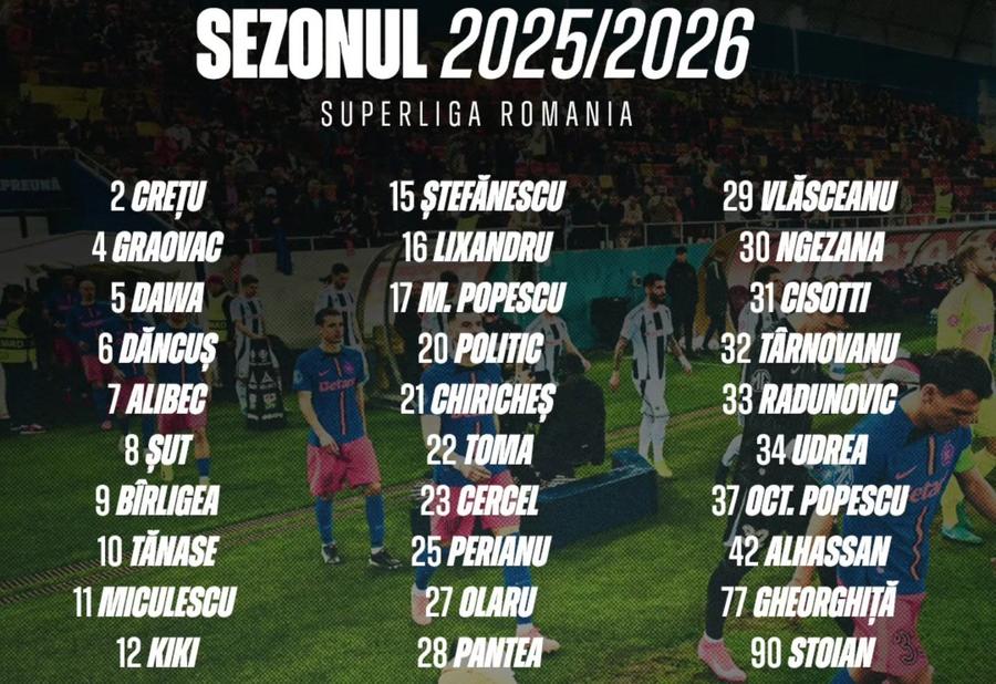 Numerele pe care le vor purta jucătorii FCSB în noul sezon: Octavian Popescu a acceptat să fie „retrogradat”