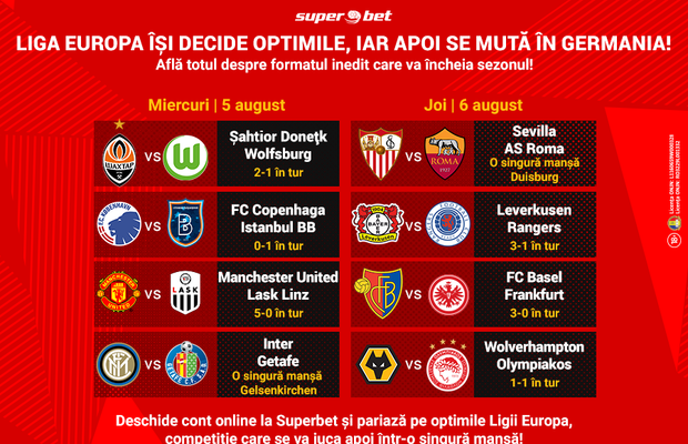 Liga Europa trebuie să aibă o regină! A doua competiție intercluburi a planetei se reia miercuri! Pariază la Superbet pe rundele finale!