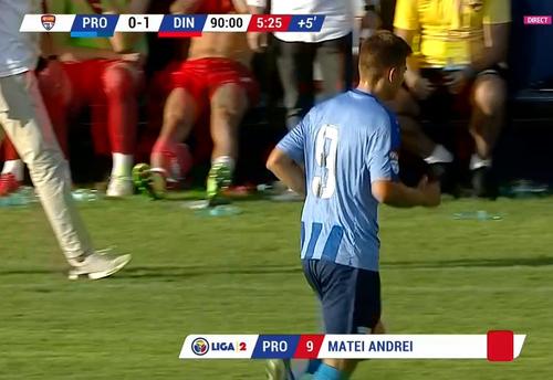 Dinamo s-a impus în prima etapă din Liga 2, 1-0 pe terenul celor de la Progresul Spartac. În prelungirile partidei, Matei Andrei de la gazde a fost eliminat după ce l-a scuipat pe Alin Dudea, căpitanul „câinilor”.