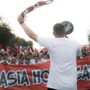 Suporterii lui Aktobe la meciul cu Torpedo Kutaisi / Sursă foto: instagram.com/fcaktobe_official/