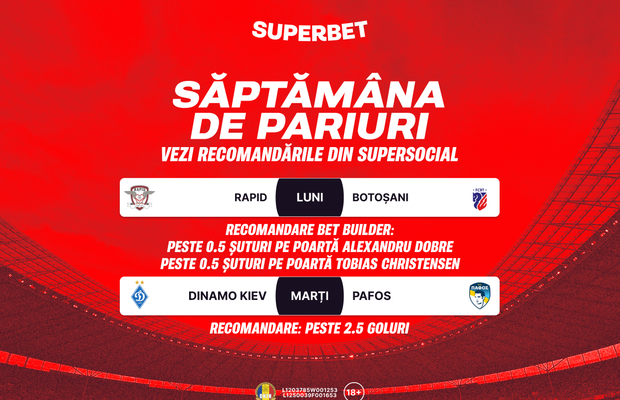 Săptămâna de pariuri începe în SuperSocial! Vezi recomandările lui SuperGigi