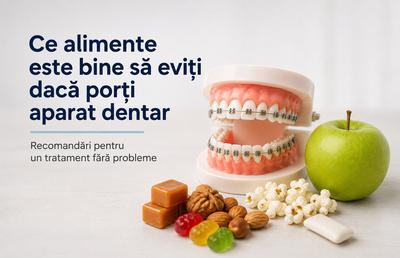 Ce alimente este bine să eviți dacă porți aparat dentar. Recomandări pentru un tratament fără probleme