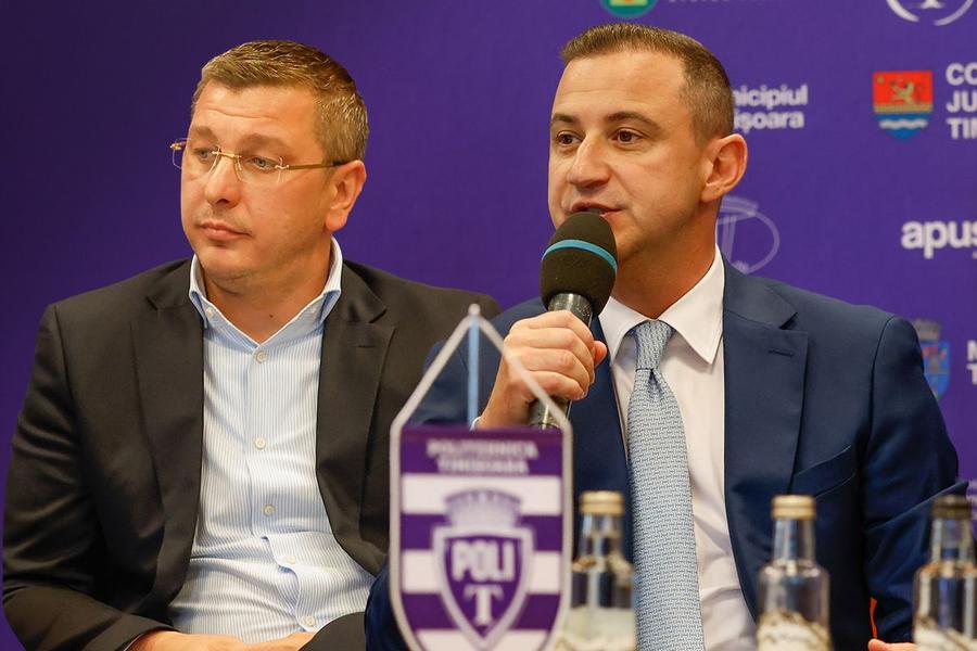 Dinu Bara și Alfred Simonis Supriză pentru jucătorii de la Poli Timișoara » Ce au făcut fanii înainte de debutul în Liga 2