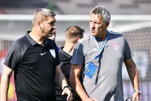 Liviu Ciobotariu, în stânga, alături de Cristiano Bergodi