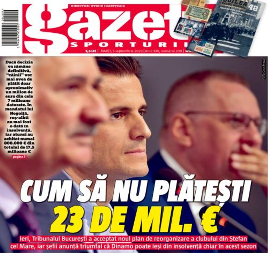 Ce scrie azi Gazeta Steliștii contestă decizia favorabilă primită de Dinamo și cer intervenția FRF: „Să vedem dacă o va retrograda” » De ce nu au dreptate