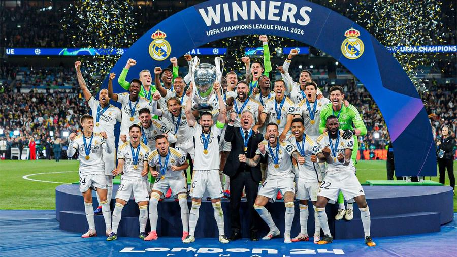 Real Madrid a cucerit în finala de pe 1 iunie de pe Wembley, 2-0 cu Dortmund, a 15-a „urecheată” / Foto: Imago A fost anunțată lista de 30 de candidați la „Balonul de Aur”. Campioana Real Madrid are cei mai mulți nominalizați, cât Manchester City și Arsenal la un loc