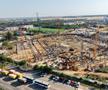 Imagini din dronă cu șantierul stadionului „Nicolae Dobrin”, la începutul lui septembrie 2026