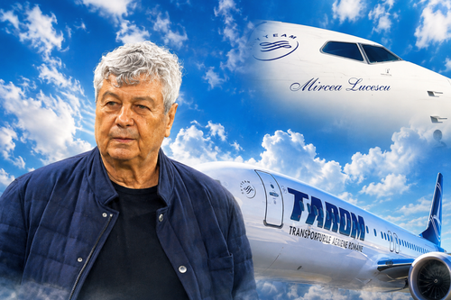 Aeronava „Mircea Lucescu” o să ajungă în România // fotomontaj GSP realizat cu inteligența artificială