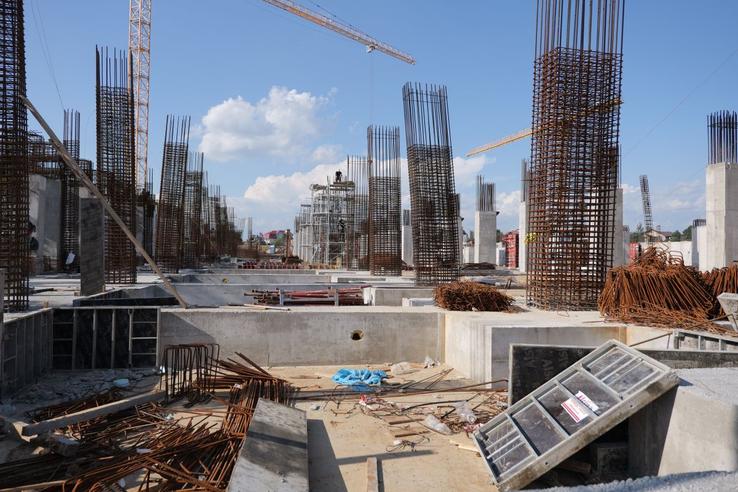 Lucrările la noul stadion din Trivale sunt în toi. Pitești, 2 septembrie 2026 / FOTO: Andrei Furnigă (GSP)