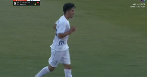 Gabriel Valentin Plumbuitu (16 ani) este primul jucător născut în 2004 care evoluează în Liga 1 // Captură Digi Sport