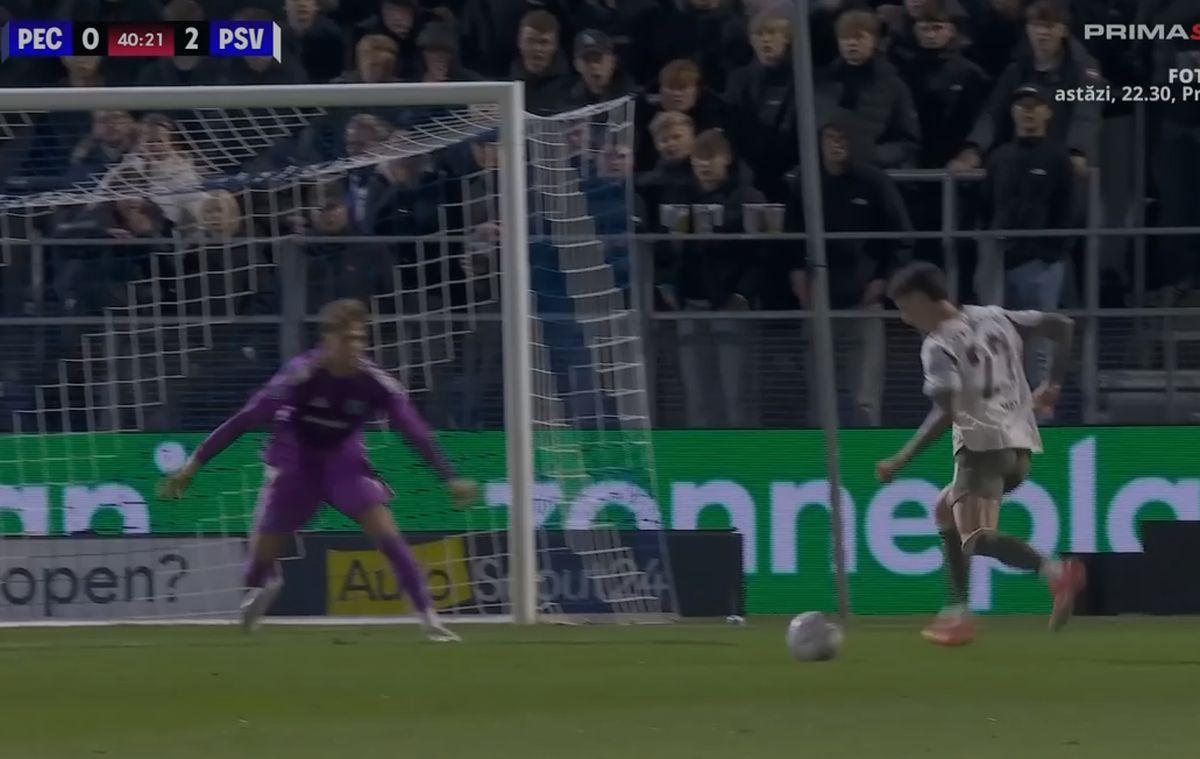 Cum a înscris Dennis Man primul gol pentru PSV