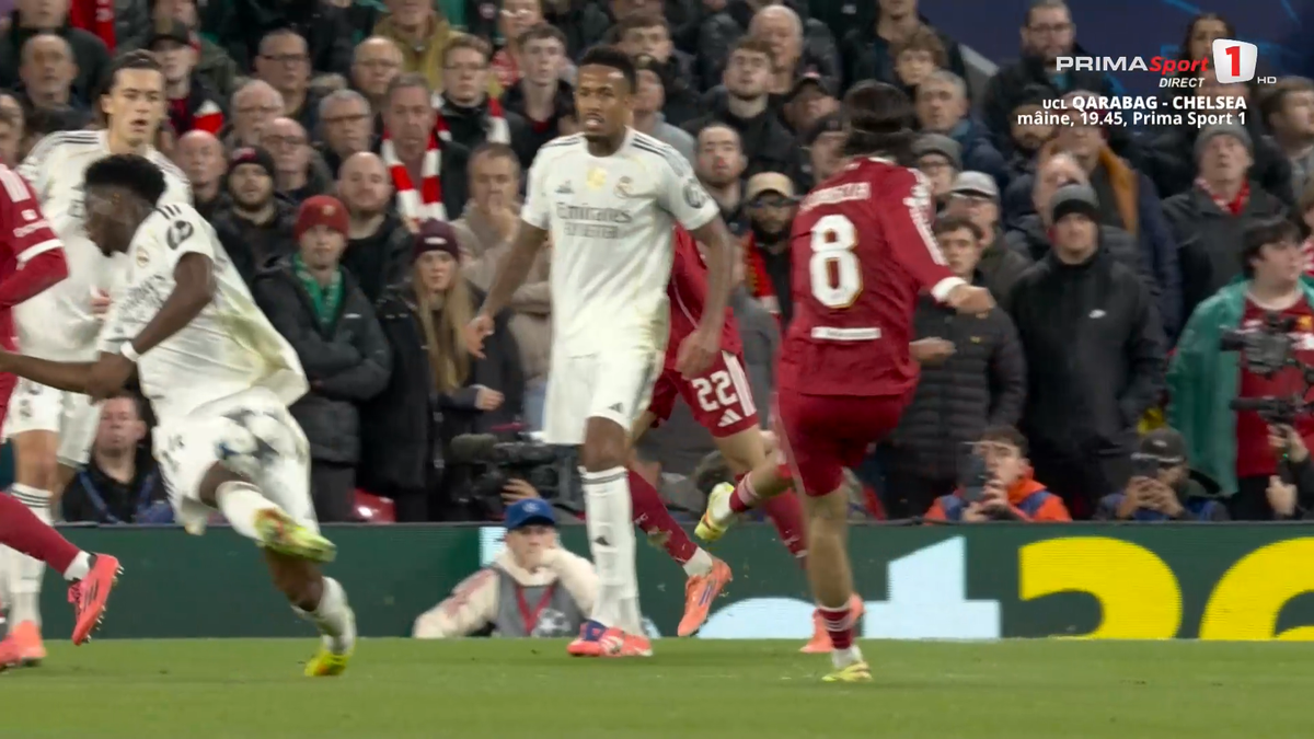 Mingea atinsă cu mâna de Tchouameni în Liverpool - Real Madrid