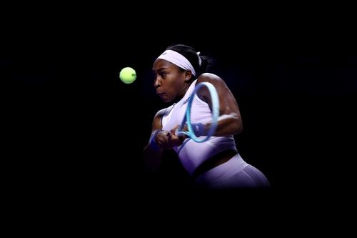 Coco Gauff în acțiune la WTA Finals Foto: Guliver/GettyImages