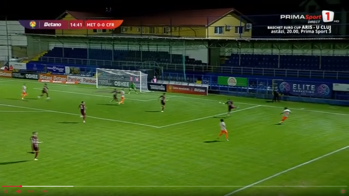 Penalty impardonabil comis de Matei Ilie în Metaloglobus - CFR Cluj