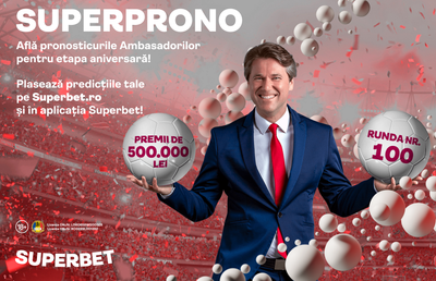 500.000 de lei premii la runda 100 de la SuperProno! Inspiră-te de la SuperAmbasadori şi plasează gratuit pronosticurile tale