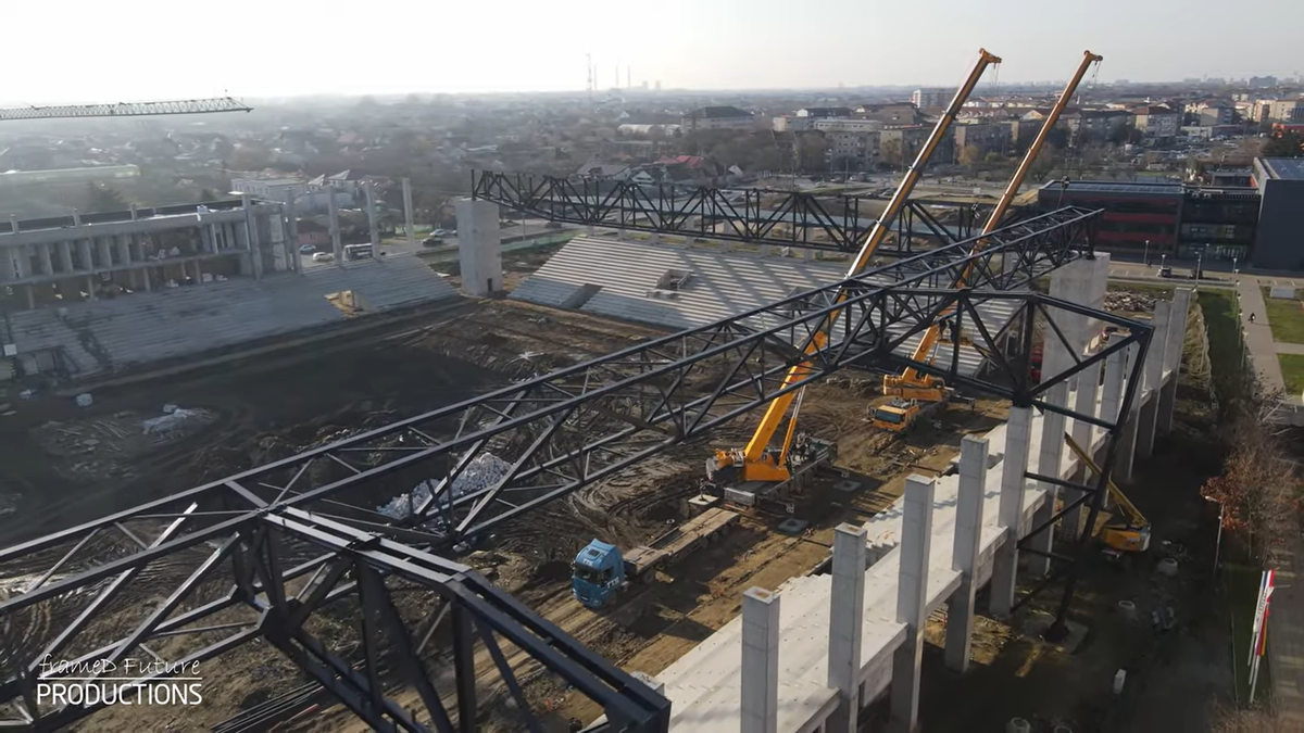 Prinde contur » Imagini la zi cu primul stadion din România care se va inaugura în 2026