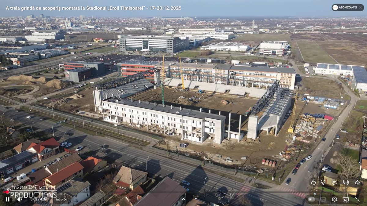 Prinde contur » Imagini la zi cu primul stadion din România care se va inaugura în 2026