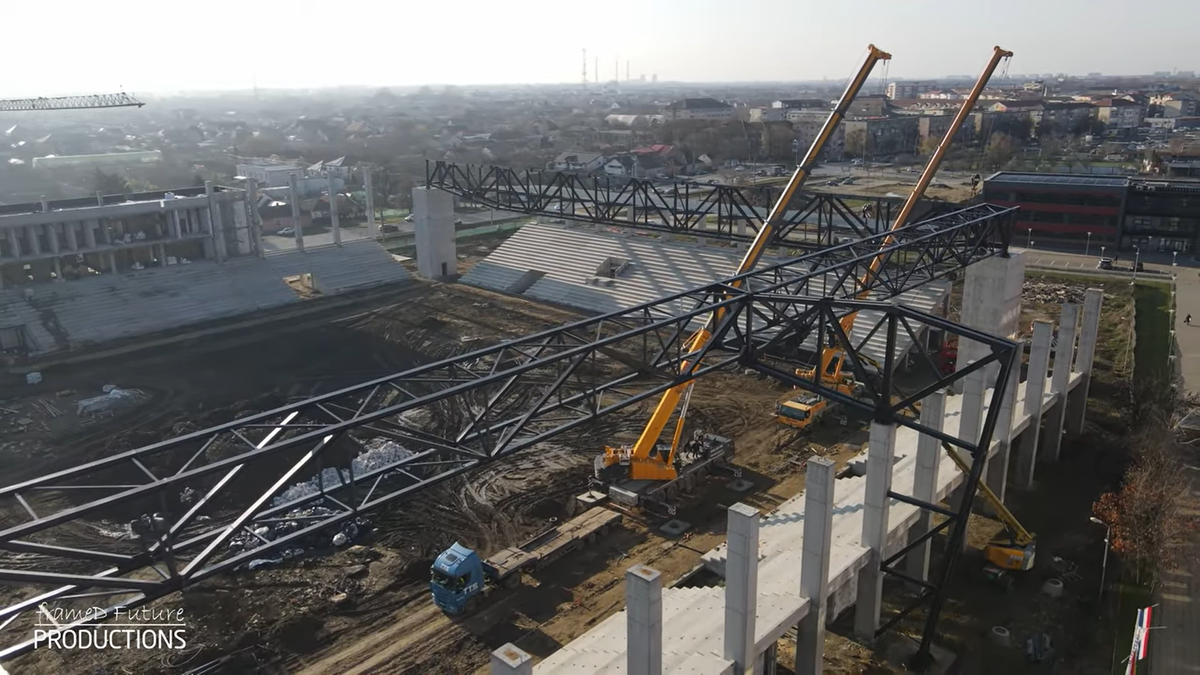 Prinde contur » Imagini la zi cu primul stadion din România care se va inaugura în 2026